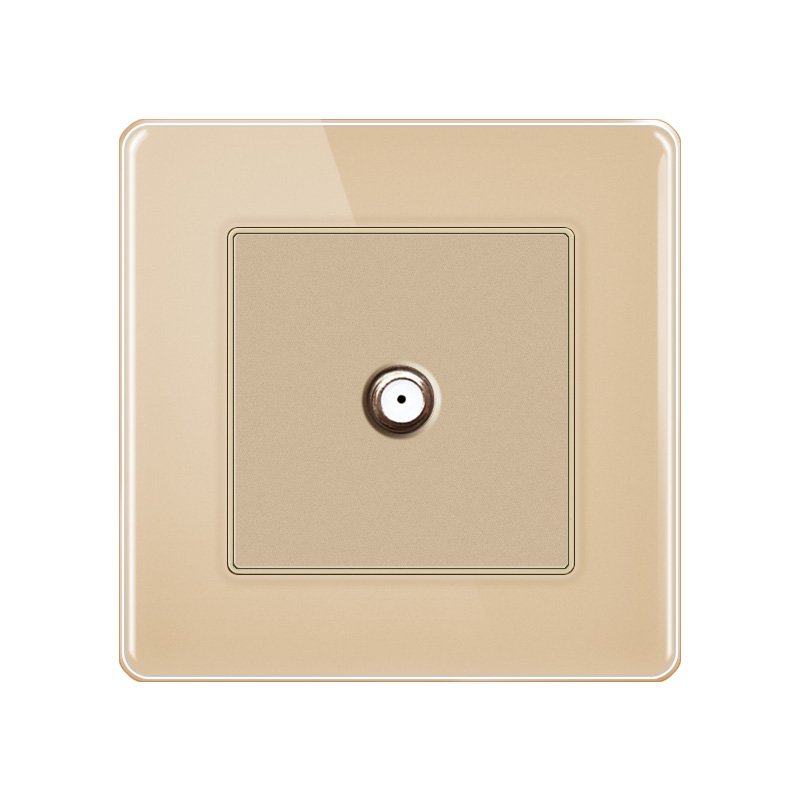 Tempered Glass Switch ABG-Satellite Socket-GOLD